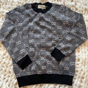 Gucci GG jacquard wool sweater crewneck SZ M